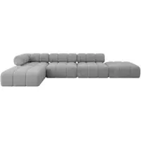 ALTDECOR Modulares Sofa Ecksofa in L-Form - Kerru-L2 - 380x190x70 cm Hellgrau universal, links/rechts Corner modular Sofa Eckcouch Couch Wohnlandschaft Cauchsofa Polstersofa
