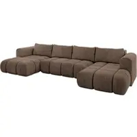 ALTDECOR Ecksofa in U-Form mit Schlaffunktion und Bettkasten CLOUD-U 405x185x90 Braun - Corner Sofa Bett Eckcouch Couch L-Form Schlafcouch Ausziehbar Wohnlandschaft Schlafsofa Cauchsofa