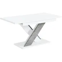 ALTDECOR Esstisch ausziehbar, ideal als Küchentisch, Esszimmertisch oder Wohnzimmertisch, solide Konstruktion aus Möbelplatte - RONX - 140-180x80x75cm - Weiß/Grau