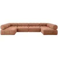 ALTDECOR Modulares Sofa Ecksofa in U-Form - Garvo-U2 - 380x190x70 cm Apricot Corner modular Sofa Eckcouch Couch Wohnlandschaft Cauchsofa Polstersofa