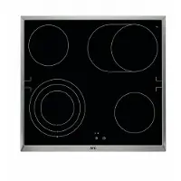 AEG HE604070XB, Schwarz, Edelstahl, Integriert, Keramik, Glaskeramik, 4 Zone(n), 4 Zone(n)