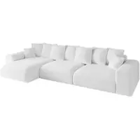 ALTDECOR Ecksofa mit Schlaffunktion und Bettkasten ESKAR-L2 - 364x176x72 cm Weiß - Corner Sofa Bett Eckcouch Couch L-Form Schlafcouch Ausziehbar Wohnlandschaft Schlafsofa Cauchsofa