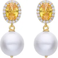 Luxenter Ohrringe aus 925er Sterlingsilber und Padparadscha mit 18 Karat Gelbgold-Finish – Ihri