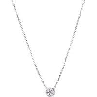 Luxenter Halskette aus 925er Sterlingsilber mit glänzendem Zirkonia mit Rhodiumbeschichtung – Ashee