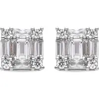 Luxenter -Ohrringe aus 925er Sterlingsilber und glänzendem Zirkonia mit Rhodiumbeschichtung – Rakna