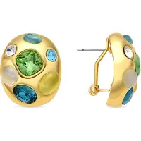 Luxenter -Ohrringe mit 18-karätigem Gelbgold-Finish und mehrfarbigem Kristall – Alik