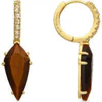 Luxenter -Ohrringe aus 925er Sterlingsilber und Tigerauge mit 18-karätiger Goldbeschichtung – Ordi