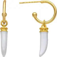 Luxenter Ohrringe mit 18-karätiger Gelbgold-Finish und cremefarbenem Harz – Khira