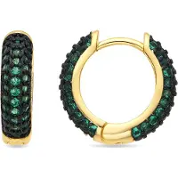 Luxenter Ohrringe von in 18 Karat Gelbgold und Smaragd-Zirkonia – Lesrat