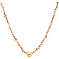 Luxenter Halskette von mit 18-karätiger Gelbgold-Finish und natürlichem Amethyst – Tarthae