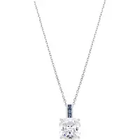 Luxenter -Halskette aus 925er Sterlingsilber mit Aquamarin-Zirkonia und Rhodiumbeschichtung – Xephass
