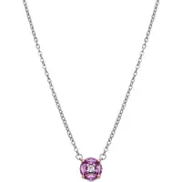 Luxenter Halskette aus 925er Sterlingsilber und rosa Zirkonia mit Rhodiumbeschichtung – Siankho