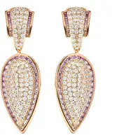 Luxenter Ohrringe aus Zirkonia in Amethystoptik, veredelt mit 18 Karat Gelbgold – Halek