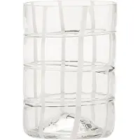 Zafferano Twiddle - Set mit 6 transparenten Gläsern aus geblasenem Glas, 35 cl - handgefertigte Trinkgläser mit weißem Dekor, spülmaschinenfest