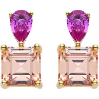 Luxenter Ohrringe aus 925er Sterlingsilber und mehrfarbigem Zirkonia mit 18 Karat Gelbgold-Finish – Codua