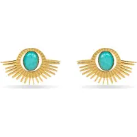 Luxenter Ohrringe mit Amazonit, 18 Karat Gold-Finish – Takad