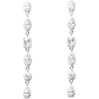 Luxenter -Ohrringe aus 925er Sterlingsilber mit glänzendem Zirkonia, rhodiniert – Oka