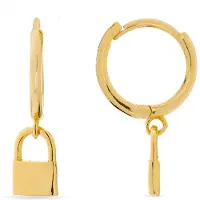 Luxenter -Ohrringe aus 925er Sterlingsilber mit 18 Karat Gelbgold-Finish – Candado