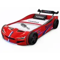 Coemo Autobett GTE Kinderbett im Rennwagen-Design mit Lattenrost Farbe Rot
