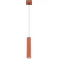 Licht-Erlebnisse Hängeleuchte Aluminium GU10 8 cm breit H: max. 118 cm Ockerrot Modern Pendelleuchte