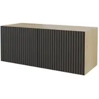 ALTDECOR TV-Schrank NOA-2-W mit Gefrästen Fronten 100x40x40 Lowboard hängend, TV Möbel, TV Cabinet, Fernsehtisch, Fernsehschrank, TV Kommode, TV Tisch, TV Sideboard, TV Board - Artisan / Schwarz