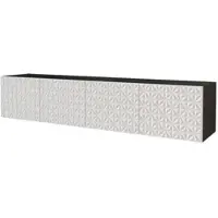 ALTDECOR TV-Schrank VIRA-W mit Gefrästen Fronten 2x100x40x40 Lowboard hängend, TV Möbel, TV Cabinet, Fernsehtisch, Fernsehschrank, TV Kommode, TV Tisch, TV Sideboard, TV Board - Schwarz / Weiß