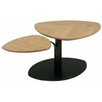 58 aufm Kessel Couchtisch höhenverstellbar Coral 110x47x70 Echtholz Wildeiche/Schwarz