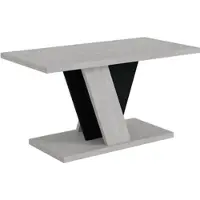 ALTDECOR Couchtisch, Kaffeetisch, ideal als Sofatisch oder Wohnzimmertisch, solide Konstruktion aus Möbelplatte, 110x70x60 cm - Betonoptik K350 / Schwarz - INEYMINI