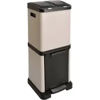SVITA 3xcombo 32L Mülleimer Mülltrennsystem Abfalleimer Mit Fächern Taupe