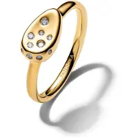 Pandora 164672C01 Damenring Medium Ovaler Siegelring mit Zirkonia Goldfarben