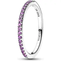 Pandora 192999C04 Damen-Silberring Funkelndes Lila Halber Ewigkeits-Ring