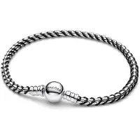 Pandora 593816C02 Damen-Silberarmband Veneziakette Schwarz