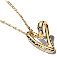 Pandora 364669C01-60 Damenkette Herz Goldfarben mit Steinen