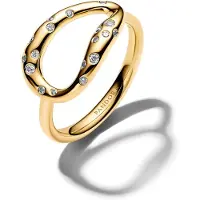 Pandora 164676C01 Statement-Ring für Frauen mit Steinen Besetzt Goldfarben