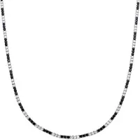 Luxenter -Halskette aus 925er Sterlingsilber und Zirkonia-Onyx mit Rhodiumbeschichtung – Tahu