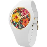 Ice Watch Quarzuhr "ICE flower", bunt (rot, rot), Armbanduhren, Damen, weiß, Quarzuhr, Armbanduhr, Damenuhr, Silikonarmband, analog