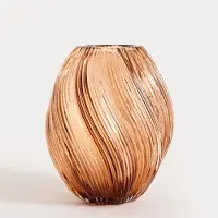 Homla Vase ''Swirl'' in Orange - (H)21 x Ø 17 cm - onesize