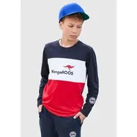 Kangaroos Langarmshirt "Im tollem Colorblocking-Design" Langarm, Basic-Passform, mit auffälligem Druck