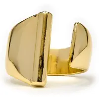 Luxenter Ring mit 18-karätiger Gelbgold-Finish – Alphabet