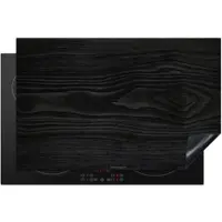 KitchenYeah Herdabdeckplatte Holzoptik schwarz | Gr.: 71 x 52 cm