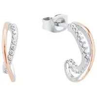Amor Creolen für Damen, Sterling Silber 925, Zirkonia (synth.) amor Bicolor