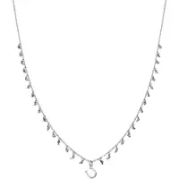 Luxenter Halskette aus 925er Sterlingsilber und dunkelblauem Kristall mit Rhodiumbeschichtung – Good Luck