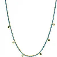Luxenter Halskette aus 925er Sterlingsilber und Nano-Türkis mit 18 Karat Gelbgold-Finish – Nejad