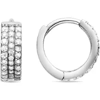 Luxenter Ohrringe aus 925er Sterlingsilber mit funkelnden Zirkonia-Steinen, rhodiniert | Gr.: onesize