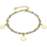 Luxenter -Armband aus 925er Sterlingsilber und blau lackiertem Metall mit 18-karätigem Gelbgold-Finish – Lilith