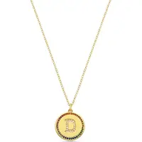 Luxenter -Halskette aus mehrfarbigem Zirkonia mit 18-karätiger Gelbgold-Beschichtung – Alphabet