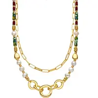 Luxenter -Halskette mit weißer Perle, 18 Karat vergoldet – Kany