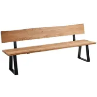 58 aufm Kessel SITZBANK mit Rückenlehne Didi 200x54x87 aus Massivholz Wildeiche | Gr.: onesize