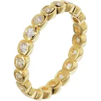 Trendor 21870 Damenring Zirkonia 925 Silber Vergoldet Memoire-Ring