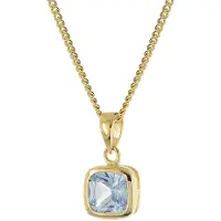 Trendor 21893 Damen-Kette 925 Silber Vergoldet mit Aquamarin-Anhänger